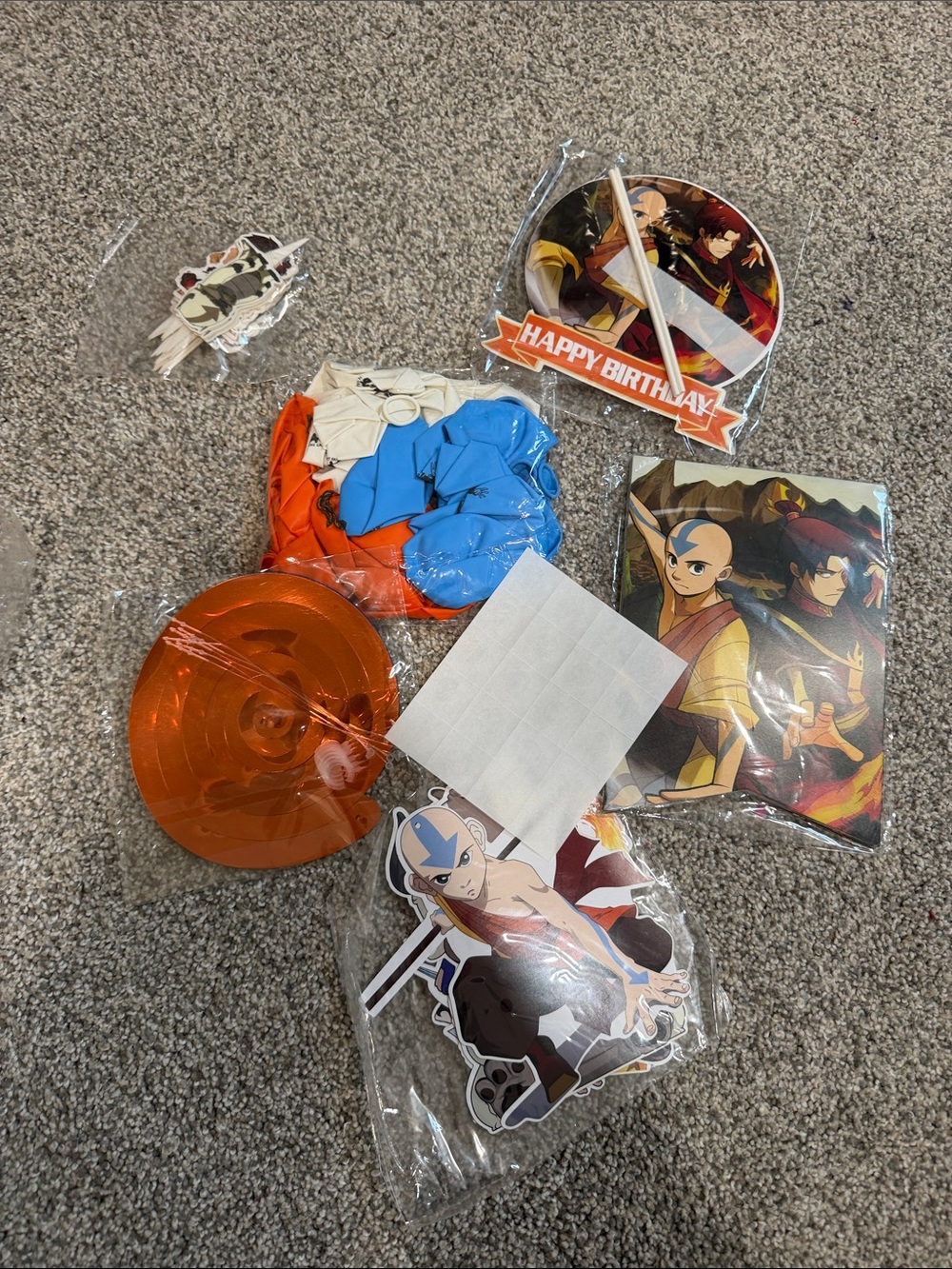 Avatar-Themed Orange & Blue Party Decoration Kit - Birthday Supplies